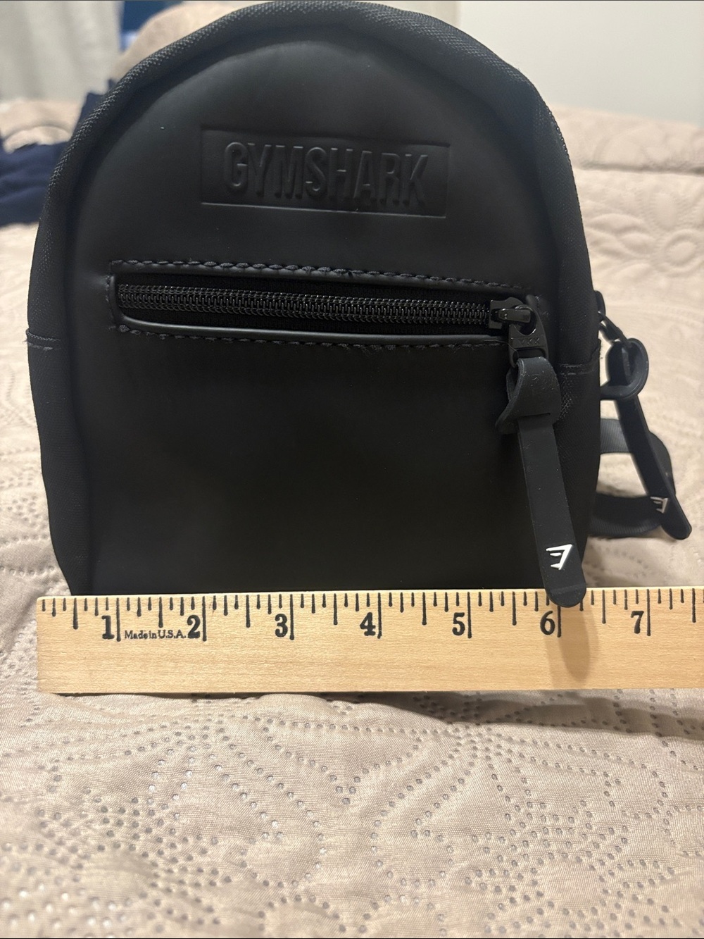 Gymshark Black Mini Crossbody Bag with Front Zip